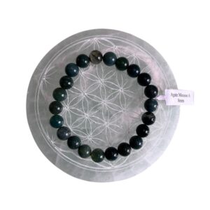 Bracelet boule 08mm agate mousse A - TAILLE 1