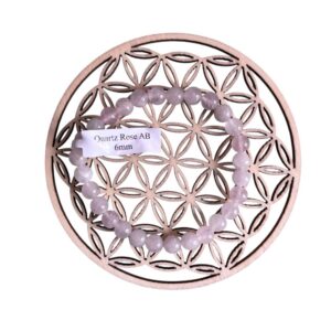 Bracelet boule 06 mm quartz rose Madagascar AB - TAILLE 1