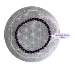 Bracelet boule 04 mm améthyste Brésil A - TAILLE 1