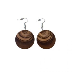 Boucles d'oreilles Disque en Olivier