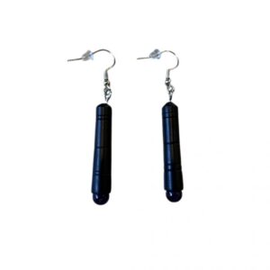 Boucles d'oreilles Bâtonnet en Ébène du Gabon et perles d'Améthyste