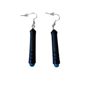 Boucles d'oreilles Bâtonnet d'Ébène du Gabon et perles d'apatite