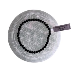 Bracelet boule 4 mm Obsidienne œil céleste A - TAILLE 1
