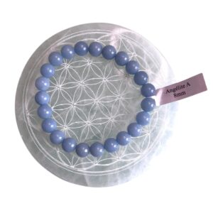 Bracelet boule 8 mm Angélite A - TAILLE 1