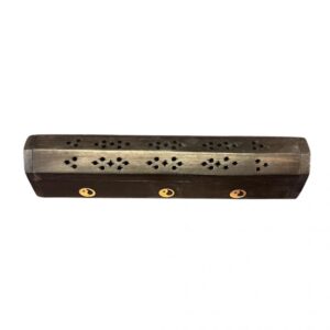 Porte Encens en  bois coffret - noir Ying Yang