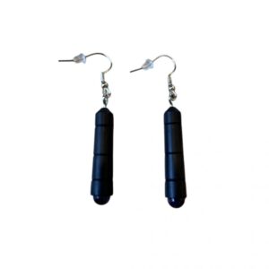 Boucles d'oreilles Bâtonnet en Ébène du Mozambique et perles d' Améthyste