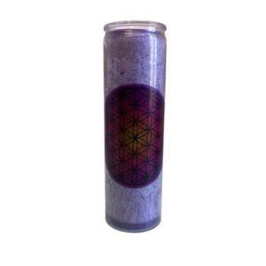 Bougie parfumée fleur de vie violette stéarine - neuvaine