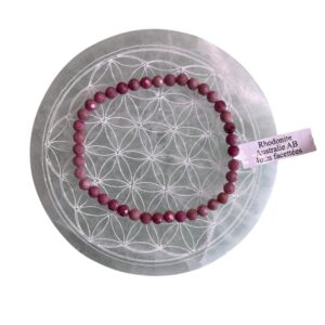 Bracelet Facetté 4 mm rhodonite Australie AB - TAILLE 1