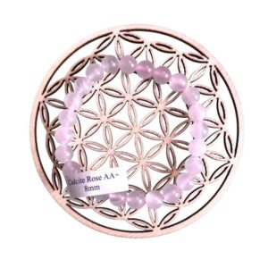 Bracelet boule 8 mm calcite rose AA - TAILLE 1