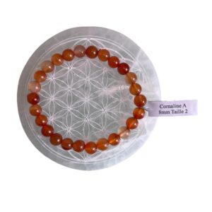 Bracelet boule 8 mm Cornaline - TAILLE 2