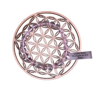 Bracelet boule 8 mm quartz rose Madagascar AA - TAILLE 1