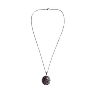 Collier Pendentif Fleur de Vie Métal et Améthyste
