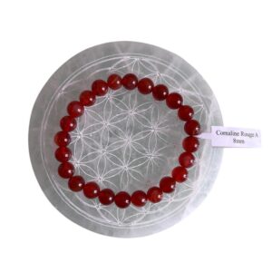Bracelet boule 8 mm cornaline rouge A - TAILLE 1
