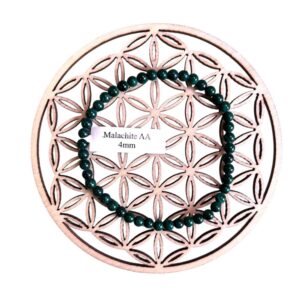 Bracelet boule 4 mm malachite AA - TAILLE 1