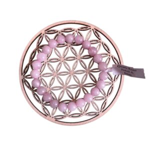 Bracelet boule 8 mm quartz rose Brésil A - TAILLE 1