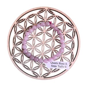 Bracelet boule 6 mm Quartz rose Brésil A - TAILLE 0