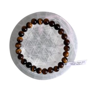 Bracelet boule 8 mm Œil de tigre AA - TAILLE 2