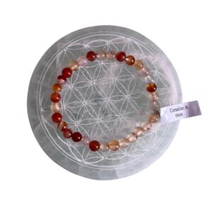 Bracelet boule 6 mm cornaline A - TAILLE 1