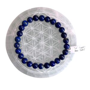 Bracelet boule 8 mm lapis lazuli A - TAILLE 2