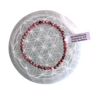 Bracelet Facetté 4 mm rhodochrosite Argentine AB - TAILLE 1