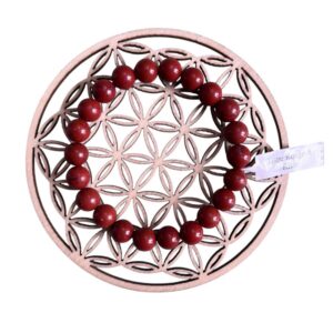 Bracelet boule 8 mm jaspe rouge A - TAILLE 1
